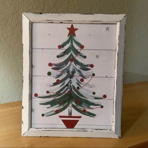 Farmhouse Christmas tree picture 8x10 w/frame